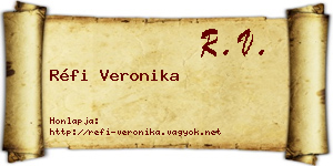 Réfi Veronika névjegykártya